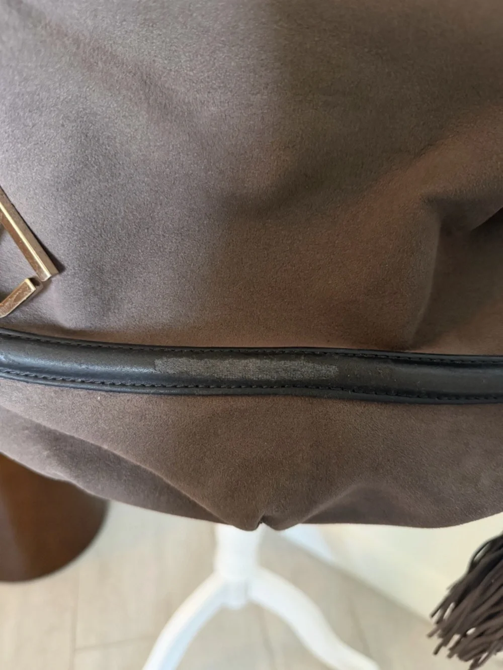 Brown Hobo Shoulder Bag with Braided Handle and Tassel